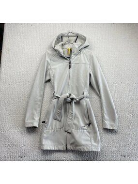 LOLE Belted Trench Mid Length Rain Waterproof Jacket Lightweight Wom Sz S Read